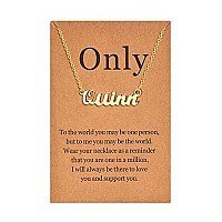 Lcherry Personalized Name Necklace 18K Real Gold Plated Made With Quinn Nameplate Necklace Gifts For Women