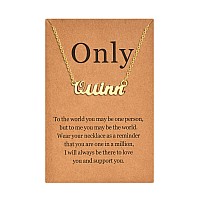 Lcherry Personalized Name Necklace 18K Real Gold Plated Made With Quinn Nameplate Necklace Gifts For Women