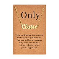 Lcherry Personalized Name Necklace 18K Real Gold Plated Made With Claire Nameplate Necklace Gifts For Women