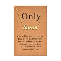 Lcherry Personalized Name Necklace 18K Real Gold Plated Made With Susan Nameplate Necklace Gifts For Women