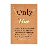 Lcherry Personalized Name Necklace 18K Real Gold Plated Made With Elise Nameplate Necklace Gifts For Women