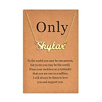 Lcherry Personalized Name Necklace 18K Real Gold Plated Made With Skylar Nameplate Necklace Gifts For Women