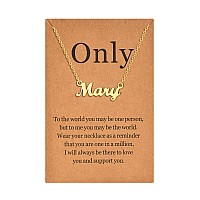 Lcherry Personalized Name Necklace 18K Real Gold Plated Made With Mary Nameplate Necklace Gifts For Women