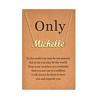 Personalized Name Necklace 18K Real Gold Plated Made With Michelle Nameplate Necklace Gifts For Women