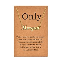 Lcherry Personalized Name Necklace 18K Real Gold Plated Made With Morgan Nameplate Necklace Gifts For Women