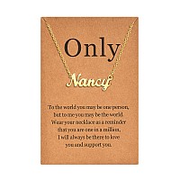 Lcherry Personalized Name Necklace 18K Real Gold Plated Made With Nancy Nameplate Necklace Gifts For Women