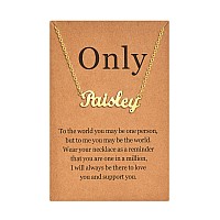 Lcherry Personalized Name Necklace 18K Real Gold Plated Made With Paisley Nameplate Necklace Gifts For Women