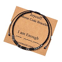 Joycuff Inspirational Gifts For Women I Am Enough Morse Code Bracelets For Women Men Mothers Day Birthday Christmas Gifts Jewelr