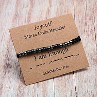 Joycuff Inspirational Gifts For Women I Am Enough Morse Code Bracelets For Women Men Mothers Day Birthday Christmas Gifts Jewelr