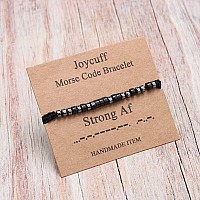 Joycuff Strong Af Gift For Women Morse Code Bracelets For Women Men Mothers Day Birthday Christmas Gifts Jewelry Cord Wrap Brace