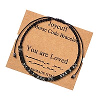 Joycuff You Are Loved Morse Code Bracelets For Women Men Mothers Day Birthday Christmas Gifts Jewelry Cord Wrap Bracelet With Bl