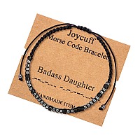 Joycuff Badass Woman Gifts Badass Daughter Morse Code Bracelets For Women Men Mothers Day Birthday Christmas Gifts Jewelry Cord