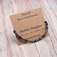 Joycuff Badass Woman Gifts Badass Daughter Morse Code Bracelets For Women Men Mothers Day Birthday Christmas Gifts Jewelry Cord