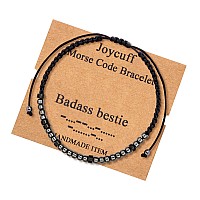 Joycuff Badass Jewelry Badass Bestie Morse Code Bracelets For Women Men Mothers Day Birthday Christmas Gifts Jewelry Cord Wrap B