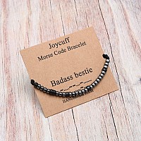 Joycuff Badass Jewelry Badass Bestie Morse Code Bracelets For Women Men Mothers Day Birthday Christmas Gifts Jewelry Cord Wrap B