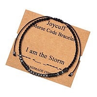 Joycuff Inspirational Jewelry I Am The Storm Morse Code Bracelets For Women Men Mothers Day Birthday Christmas Gifts Jewelry Cor