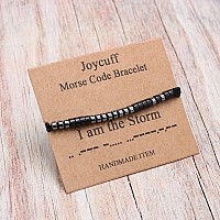 Joycuff Inspirational Jewelry I Am The Storm Morse Code Bracelets For Women Men Mothers Day Birthday Christmas Gifts Jewelry Cor