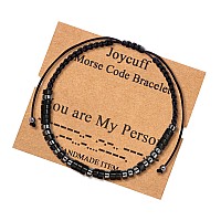 Joycuff You Are My Person Morse Code Bracelets For Women Men Mothers Day Birthday Christmas Gifts Jewelry Cord Wrap Bracelet Wit