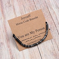 Joycuff You Are My Person Morse Code Bracelets For Women Men Mothers Day Birthday Christmas Gifts Jewelry Cord Wrap Bracelet Wit