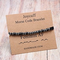 Joycuff Feminist Af Inspirational Encouragement Motivational Morse Code Bracelets For Women Men Mothers Day Birthday Christmas G