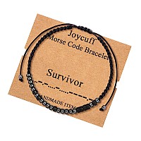 Joycuff Survivor Inspirational Encouragement Motivational Morse Code Bracelets For Women Men Mothers Day Birthday Christmas Gift