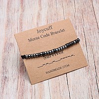 Joycuff Survivor Inspirational Encouragement Motivational Morse Code Bracelets For Women Men Mothers Day Birthday Christmas Gift