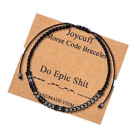 Joycuff Morse Code Jewelry Do Epic Shit For Women Men Mothers Day Birthday Christmas Gifts Jewelry Cord Wrap Bracelet With Black