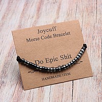 Joycuff Morse Code Jewelry Do Epic Shit For Women Men Mothers Day Birthday Christmas Gifts Jewelry Cord Wrap Bracelet With Black