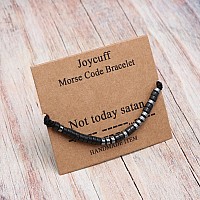 Joycuff Not Today Satan Morse Code Bracelets For Women Men Mothers Day Birthday Christmas Gifts Jewelry Cord Wrap Bracelet With