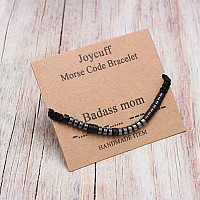 Joycuff Badass Mom Badass Mom Morse Code Bracelets For Women Men Mothers Day Birthday Christmas Gifts Jewelry Cord Wrap Bracelet