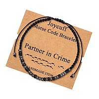 Joycuff Partner In Crime Gifts For Best Friends Morse Code Bracelets For Women Men Mothers Day Birthday Christmas Gifts Jewelry