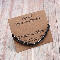 Joycuff Partner In Crime Gifts For Best Friends Morse Code Bracelets For Women Men Mothers Day Birthday Christmas Gifts Jewelry