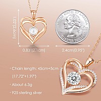 Louisa Secret Love Heart Birthstone Necklaces For Women 925 Sterling Silver Women Pendant Necklace Mother