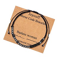 Joycuff Morse Code Bracelets For Women Gifts For Mom Daughter Sister Fashion Trendy Silk Wrap Bracelet Funny Inspirational Motiv