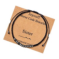 Joycuff Gifts For Sister Morse Code Bracelets For Sister Funny Fashion Silk Wrap Bracelet For Her Inspirational Motivational Sec