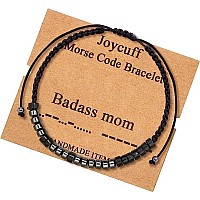 Joycuff Gifts For Mother Morse Code Bracelets For Mom Funny Simple Handmade Fashion Trendy Unique Silver Birthday Christmas Moth