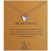 Lang Xuan Message Card Compass Pendant Necklace Friendship Starfish Good Luck Elephant Pendant Chain Necklace With Gift Card Si