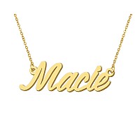 Aoloshow Macie Gold Alphabet Name Necklace Link Name Necklace Womens Jewelry Birthday Gifts