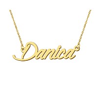 Aoloshow Danica Name Necklace Pendant Name Tag Necklace Womens Jewelry Valentines Day Gift