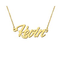 Aoloshow Kevin Name Initial Necklace Gold Man Letter Name Necklace