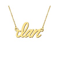 Aoloshow 18K Gold Ian Name Initials Necklace Mens Jewelry