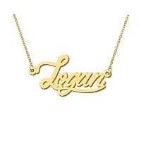 Aoloshow Logan Name Initials Necklace Gold Man Initial Name Necklace