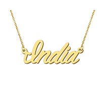 Aoloshow Name Necklace Pendant Gold India Message Word Jewelry For Best Friends Birthday Gifts