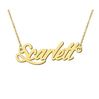 Aoloshow Scarlett Initials Name Necklace Nameplate Monogram Necklace For Family Best Friends Birthday Gift