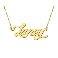 Aoloshow Laney Gold Plated Name Initials Necklace Dainty Name Necklace Womens Jewelry Gift For Familys