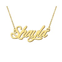 Aoloshow Shayla Name Letters Necklace Carved Name Necklace For Familys Birthday Gift