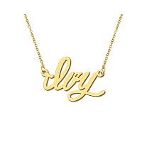 Aoloshow Ivy Charm Name Necklace Link Name Necklace Womens Jewelry Birthday Gifts