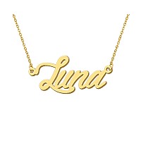 Aoloshow Luna Mama Necklace Initials Name Carved Name Necklace Womens Jewelry Graduation Gifts