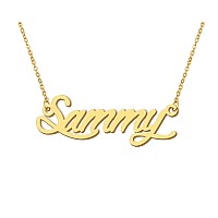 Aoloshow Sammy Initials Name Necklace For Familys Gold Womens Jewelry Graduation Gift