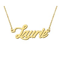 Aoloshow Laurie New Mom Name Letters Necklace Name Chain Necklace Womens Jewelry Gift For Daughter